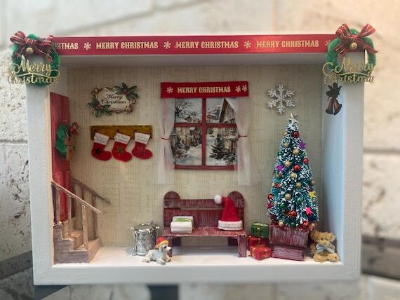 Handmade Christmas Diorama 9x12 | Miniature H...