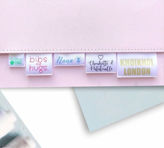 100 Custom Satin Fabric Labels — Fold‑Ove...