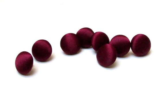 Burgundy Satin Buttons: Handmade Silk Charmeu...