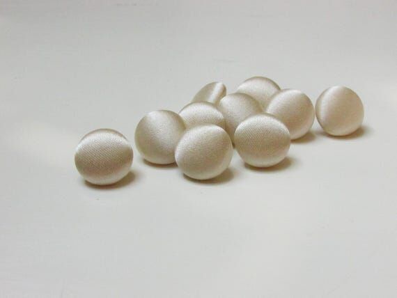 Cream Silk Satin Buttons: Handmade Bridal Dre...