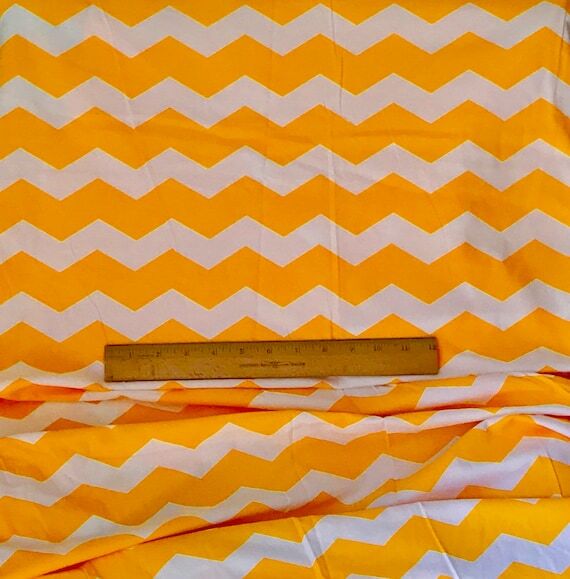 Butterscotch Yellow & White Chevron Zig Zag C...