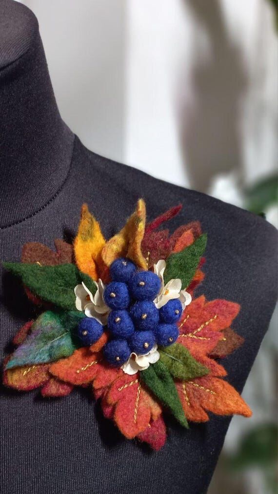 Rowan brooch Scarf decoration Handmade gift N...