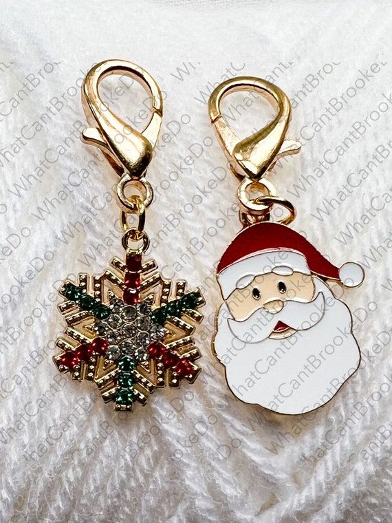Christmas Crochet Stitch Markers - Set of 2 P...