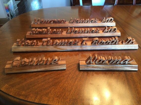 Personalized Mahogany Desk Name Plate, Wooden...