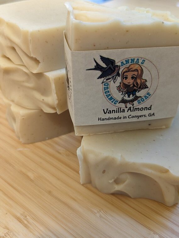 Vanilla Almond Soap, Handmade All Natural Sma...