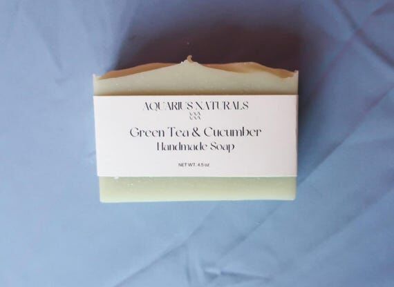 Green Tea & Cucumber Handmade Soap - palm fre...