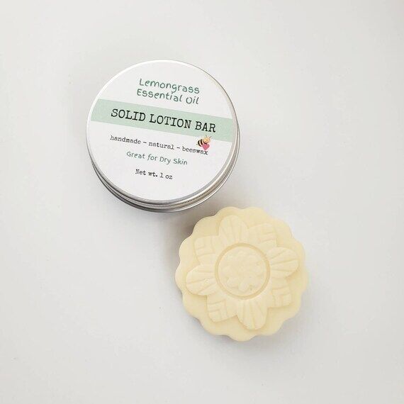 Lemongrass Solid Lotion Bar: Natural Beeswax ...