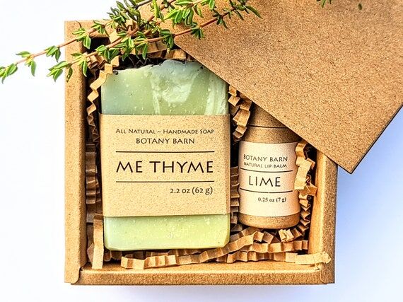 Small Soap Gift Set. Mini Half Bar Soap & Org...