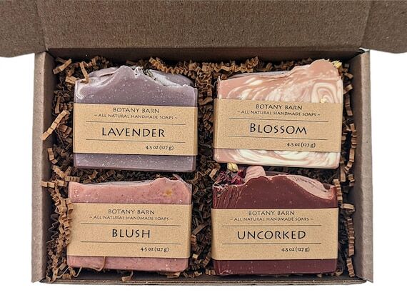 Bar Soap Gift Set with 4 Large Organic Soaps ...