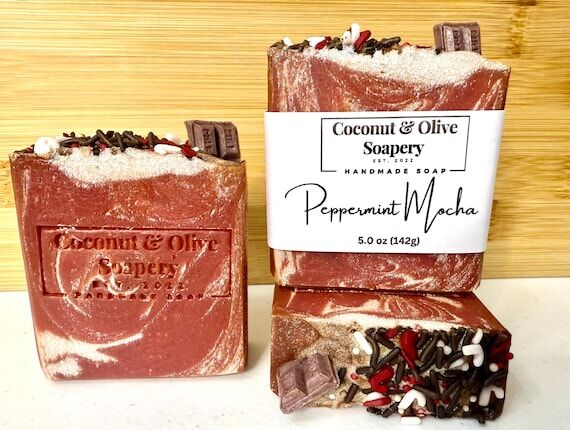 Handmade Peppermint Mocha Soap: Artisan Vegan...
