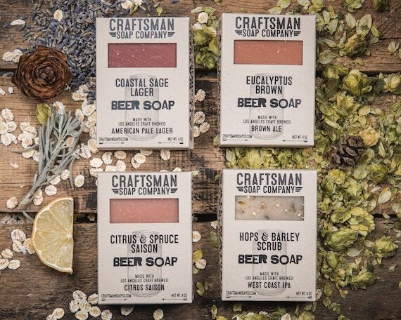 Beer Soap Gift Set, Four Bars. Vegan Palm-Fre...