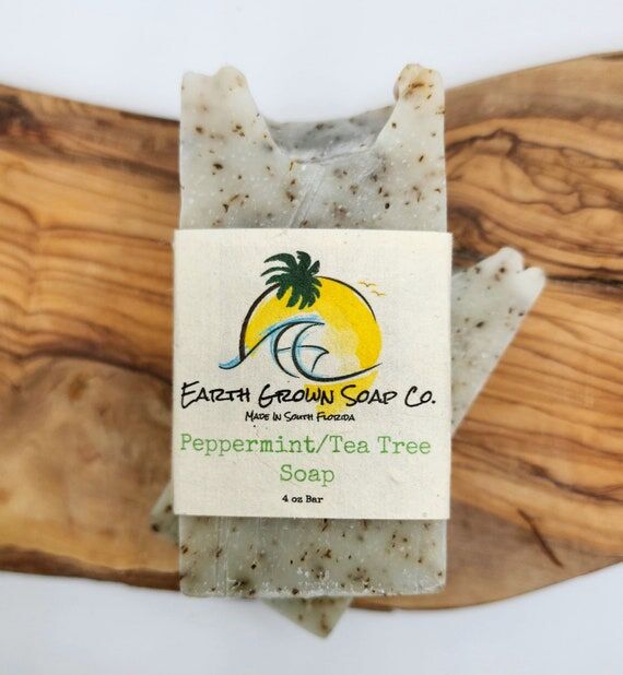Handmade Peppermint Tea Tree Soap Bar, Vegan,...