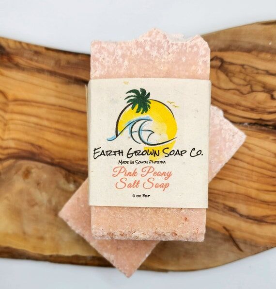 Pink Peony Handmade Salt Soap Bar, Vegan, Exf...