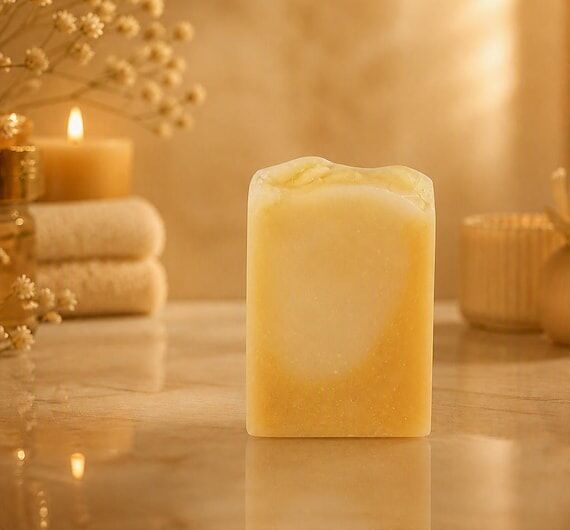 Lemon Essential Oil Bar Soap with Grounded Le...