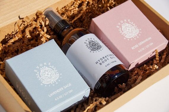 Handmade Soap and Body Oil Gift Set: Lavender...