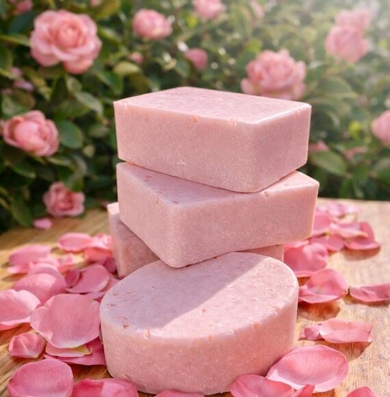 Handmade Pink Rose Soap Bar | Himalayan Salt ...