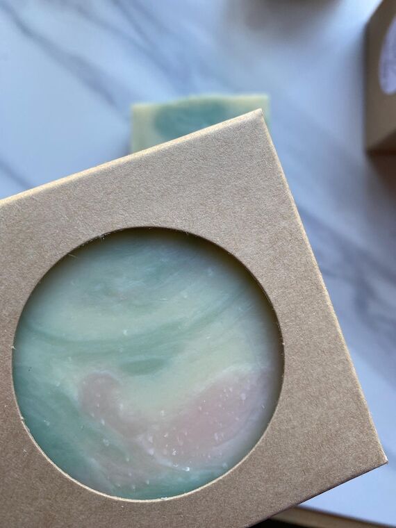 Apple Sage Swirl - One Bar of Handmade Soap b...