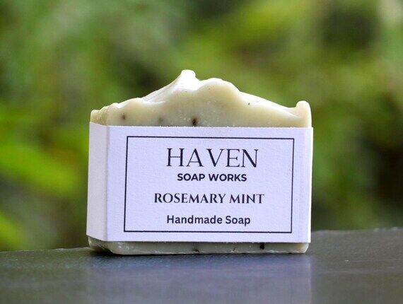 Rosemary Mint Handmade Herbal Bar Soap Natura...
