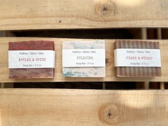 Christmas Soaps, Soap Gift Set, Rustic Christ...