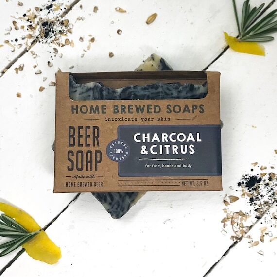 Activated Charcoal Soap Bar, Beer Soap for Gi...