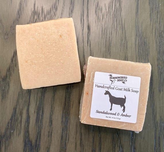 Handcrafted Sandalwood Amber Goat Milk Soap: ...