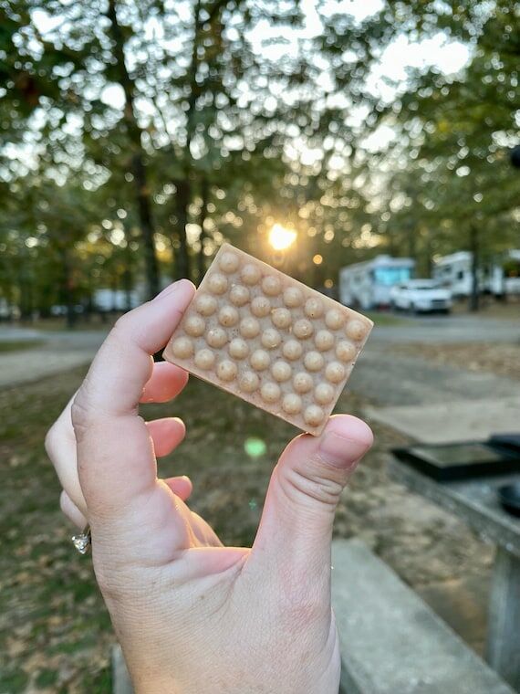 Camping Soap: 1 oz Mini Massage Bar - Goat Mi...