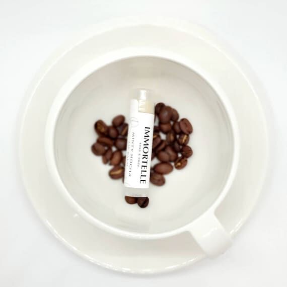 Minty Mocha Lip Balm: Coffee & Peppermint Ess...