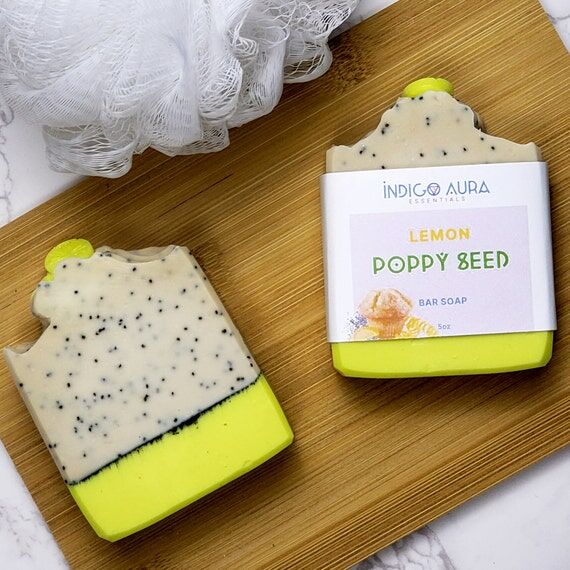 Lemon Poppy Seed Soap Bar: Handmade Exfoliati...