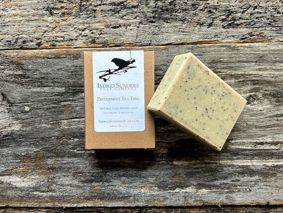 Exfoliating Peppermint Tea Tree Soap: Handmad...