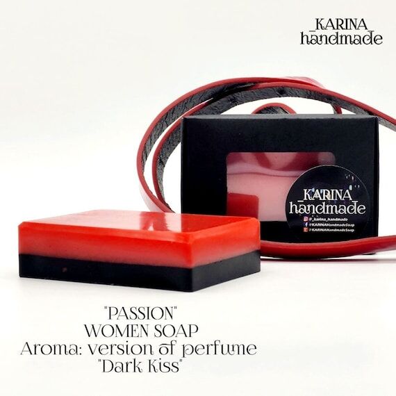 Passion Perfume Soap Bar, Handmade Charcoal S...