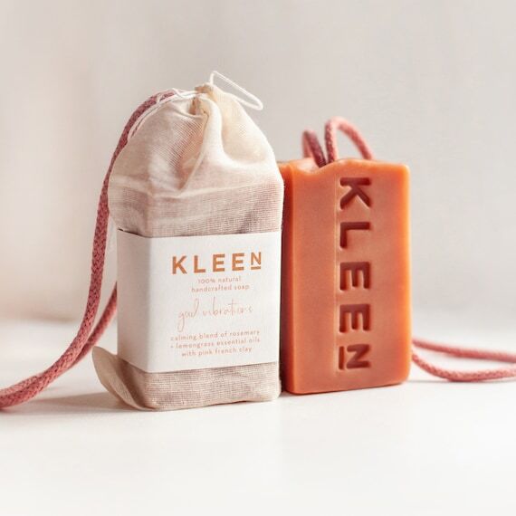 Pink Clay Lemongrass Soap on a Rope: Vegan Ar...