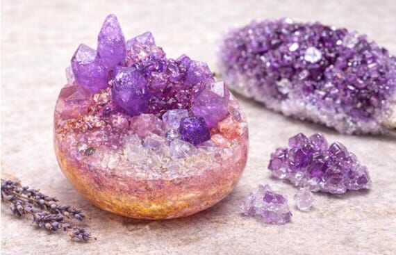Large Amethyst Geode Soap • Crystal Cluster...