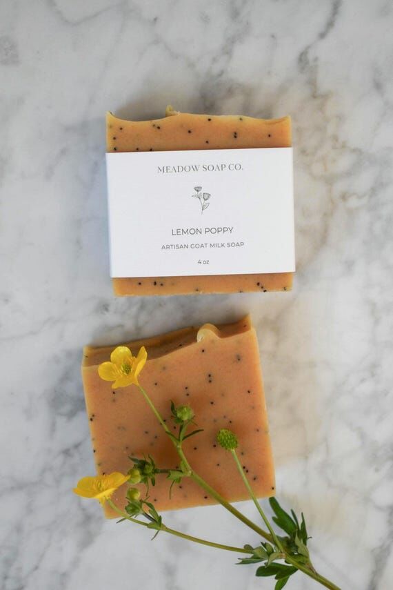 Lemon Poppy Goat Milk Soap: Exfoliating Scrub...