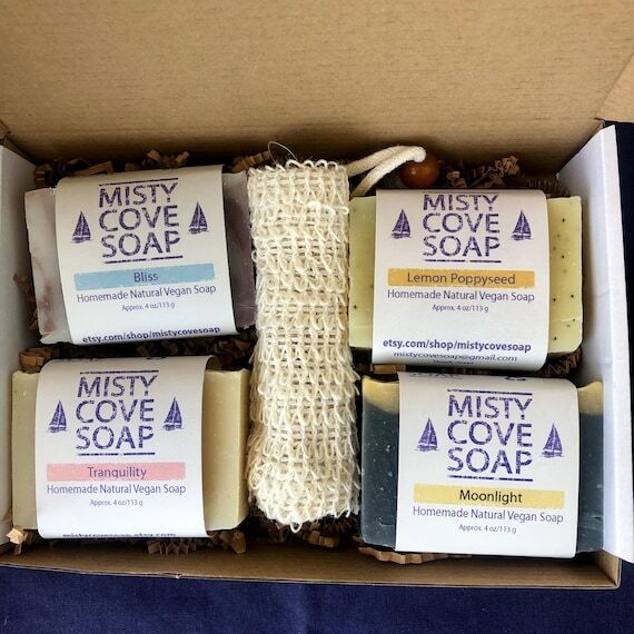 Natural Vegan Soap Gift Set: Essential Oils,...