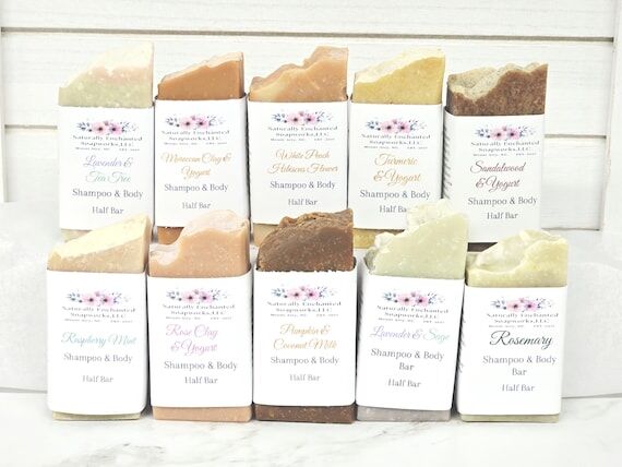 Solid Shampoo Mini Half bars Handmade Bar Soa...