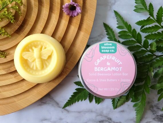 Grapefruit & Bergamot Lotion Bar w/ Tin, Natu...