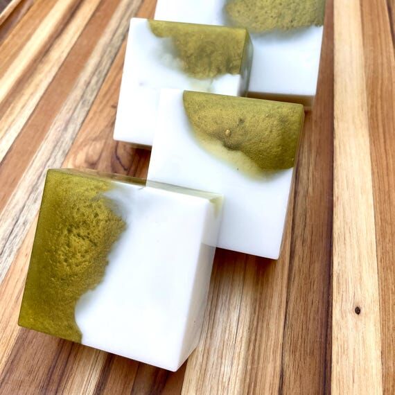 Handmade Prosecco Pear Soap, Olive Green and ...