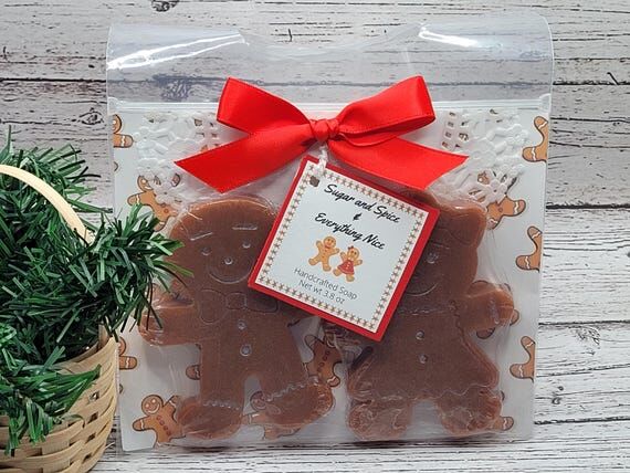 Gingerbread Soap Set: Christmas Spice Scented...