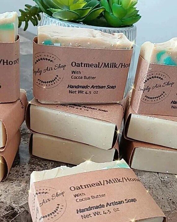 Oatmeal Milk and Honey Soap Bar/Cold Process/...