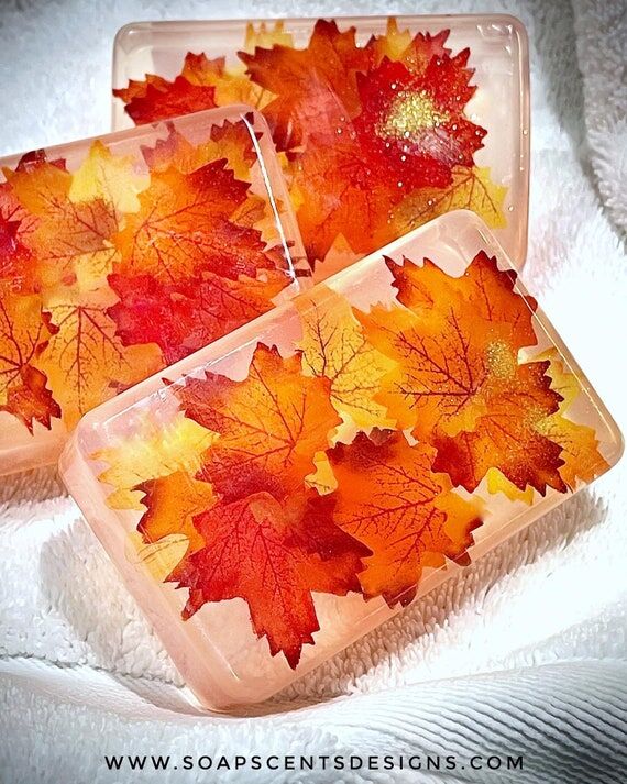 Fall Leaves Glycerin Soap Bar: Sandalwood Pat...