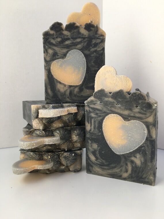 Dark Hearts handmade goats milk soap...