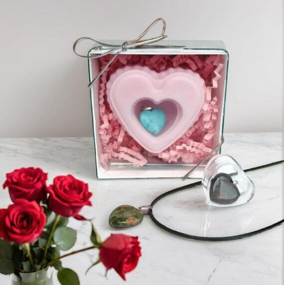 Heart Soap with Gemstone Necklace Surprise: C...