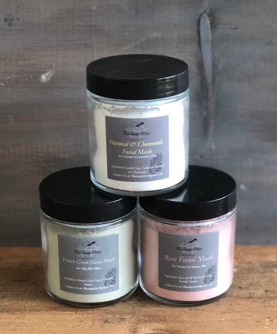Natural Clay Facial Mask: Oatmeal Chamomile, ...