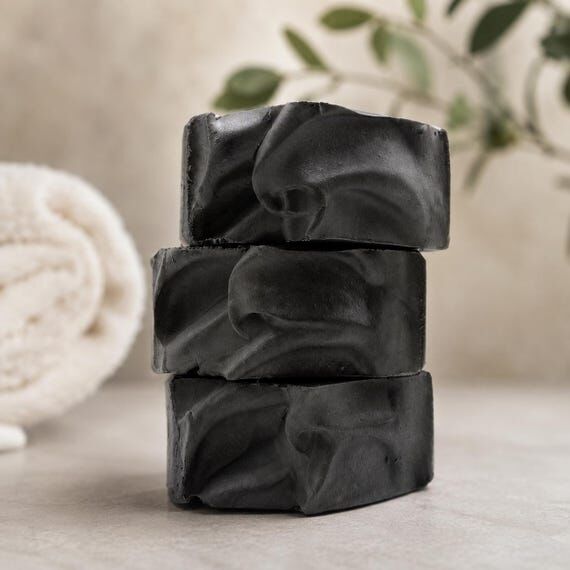 Handmade Soap Bar in Jet Black with Colloidal...