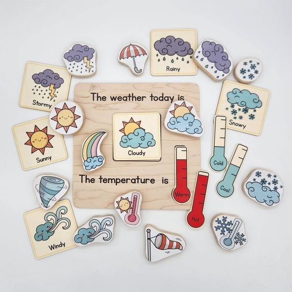 Weather Board with matching cards and blocks ...