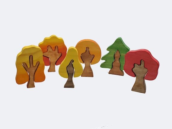Set of 6 Fall Trees - Great for small world p...