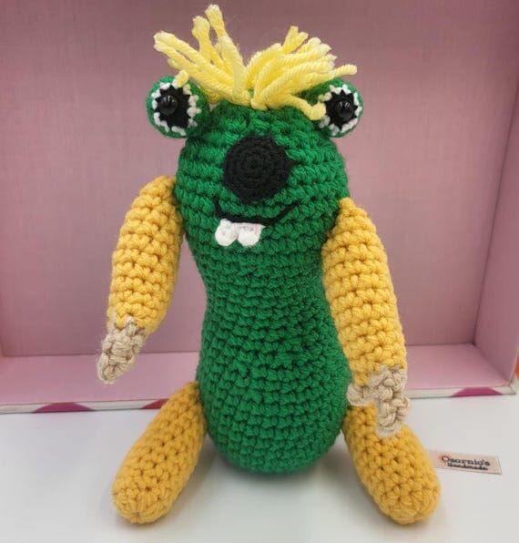 Crochet Monster Amigurumi Plush, Handmade Stu...