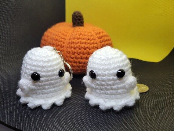 Crochet Ghost Toy, Handmade Plush with option...