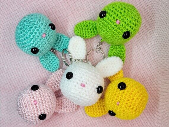 Bunny Ears Keychain or Rearview Mirror Charm,...