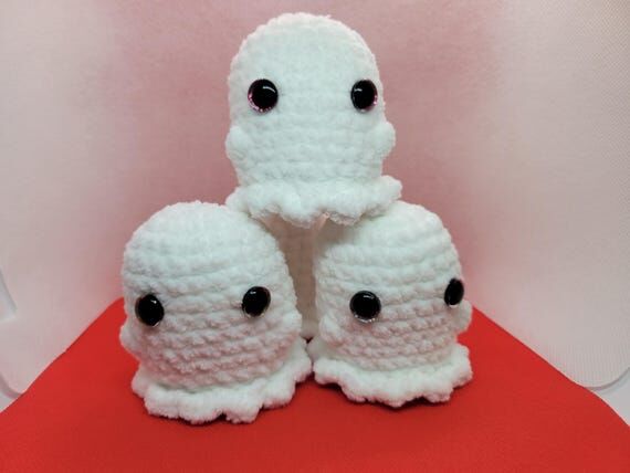 Ghost Plushie, Handmade Crochet Stuffed Anima...